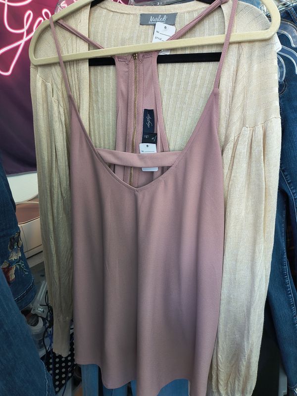 XL Daytrip pink knit tank top