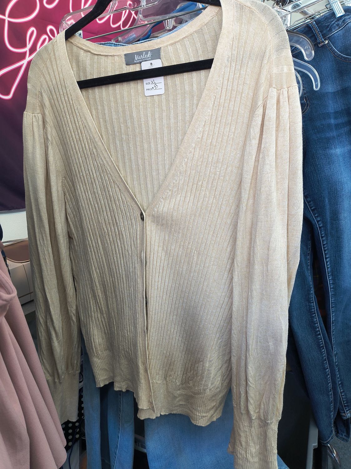 XL Marled Reunited Clothing cream cardigan sweater