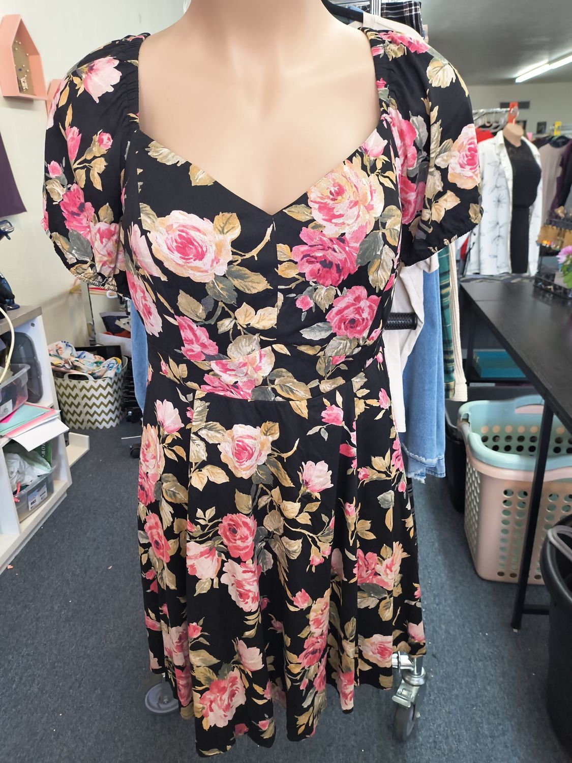 2x Torrid floral mini dress empire waist