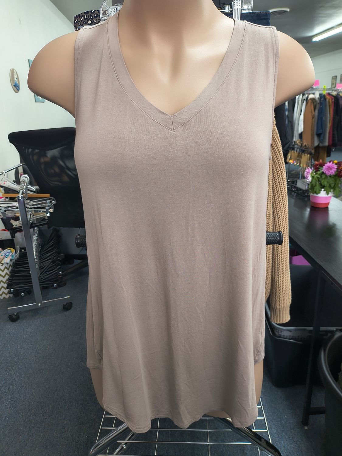 Size XL Zenana light brown knit tank top