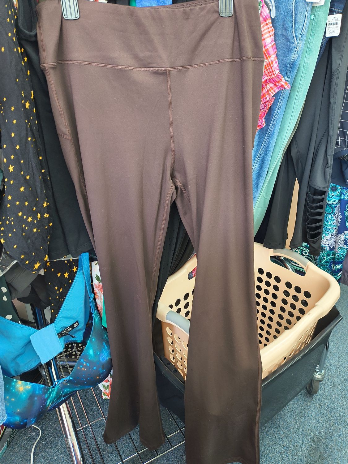 2x Lauriebelles NWT brown flare stretch legging pants