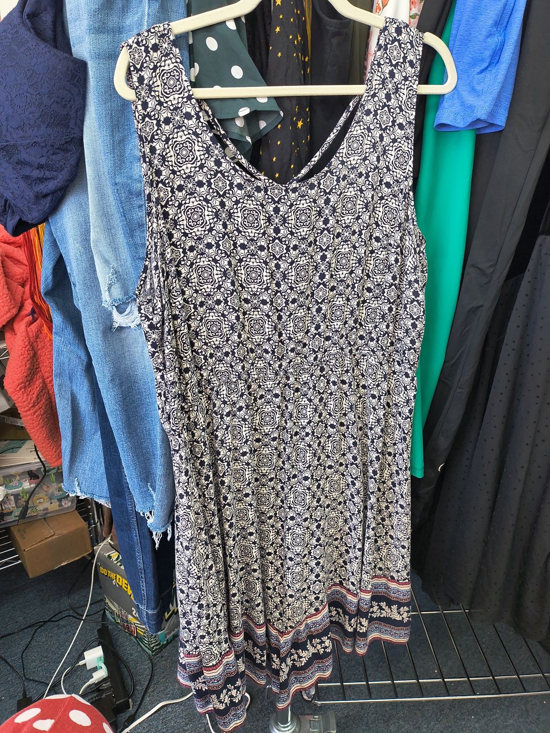 2x Maurices floral and stripes lightweight sleeveless dress