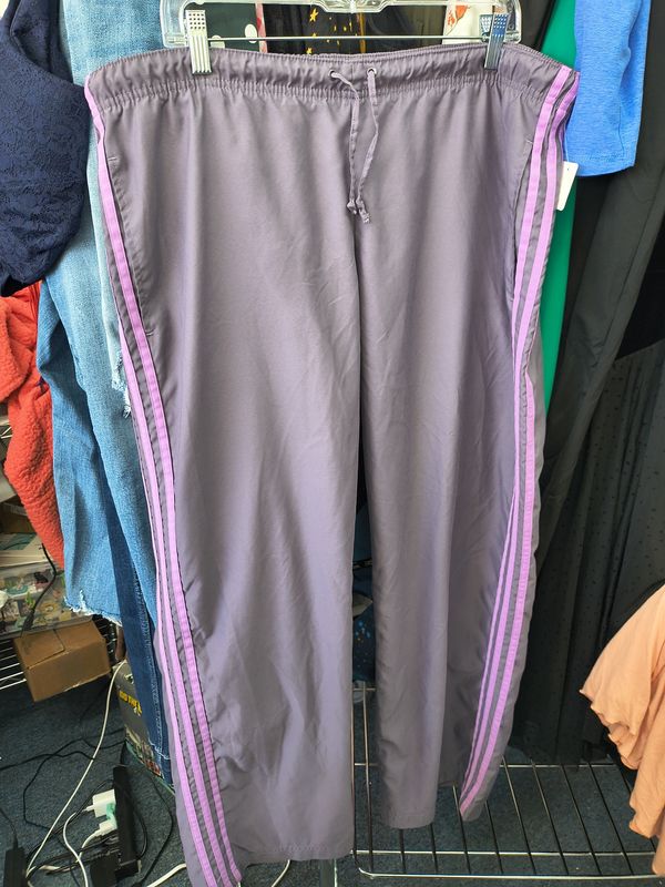 XL Adidas purple track pants with pockets run big 1x