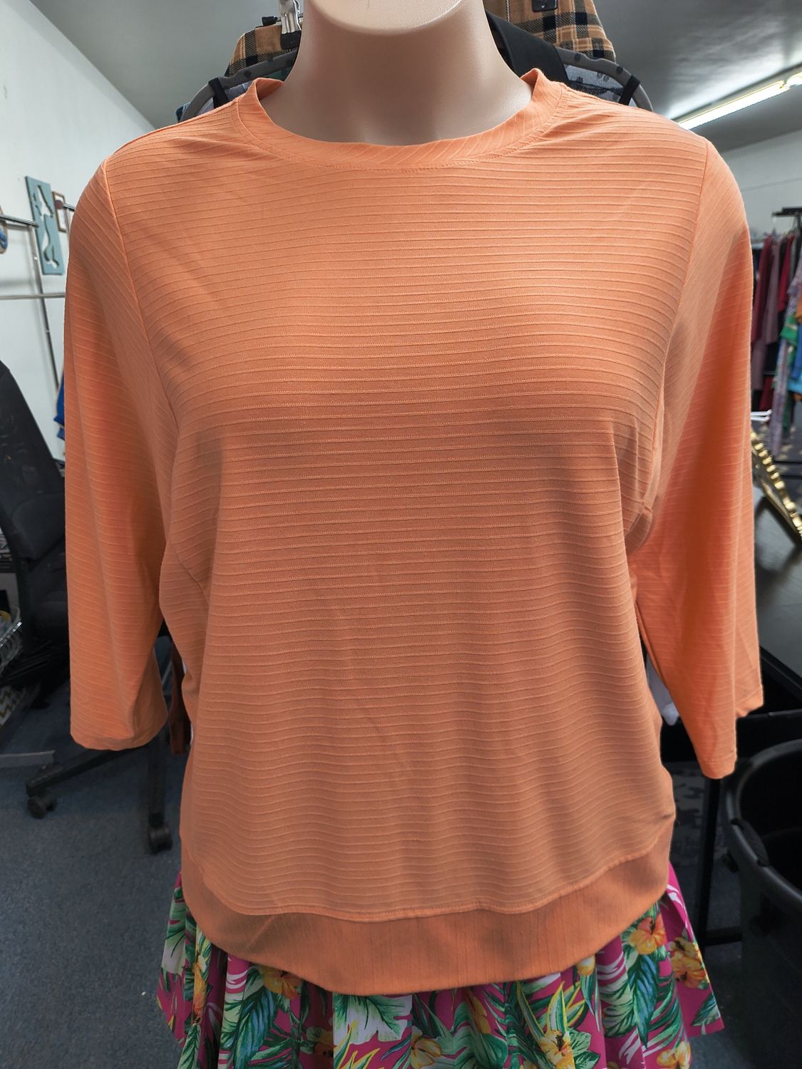 2x Westbound orange striped dolman sleeve top