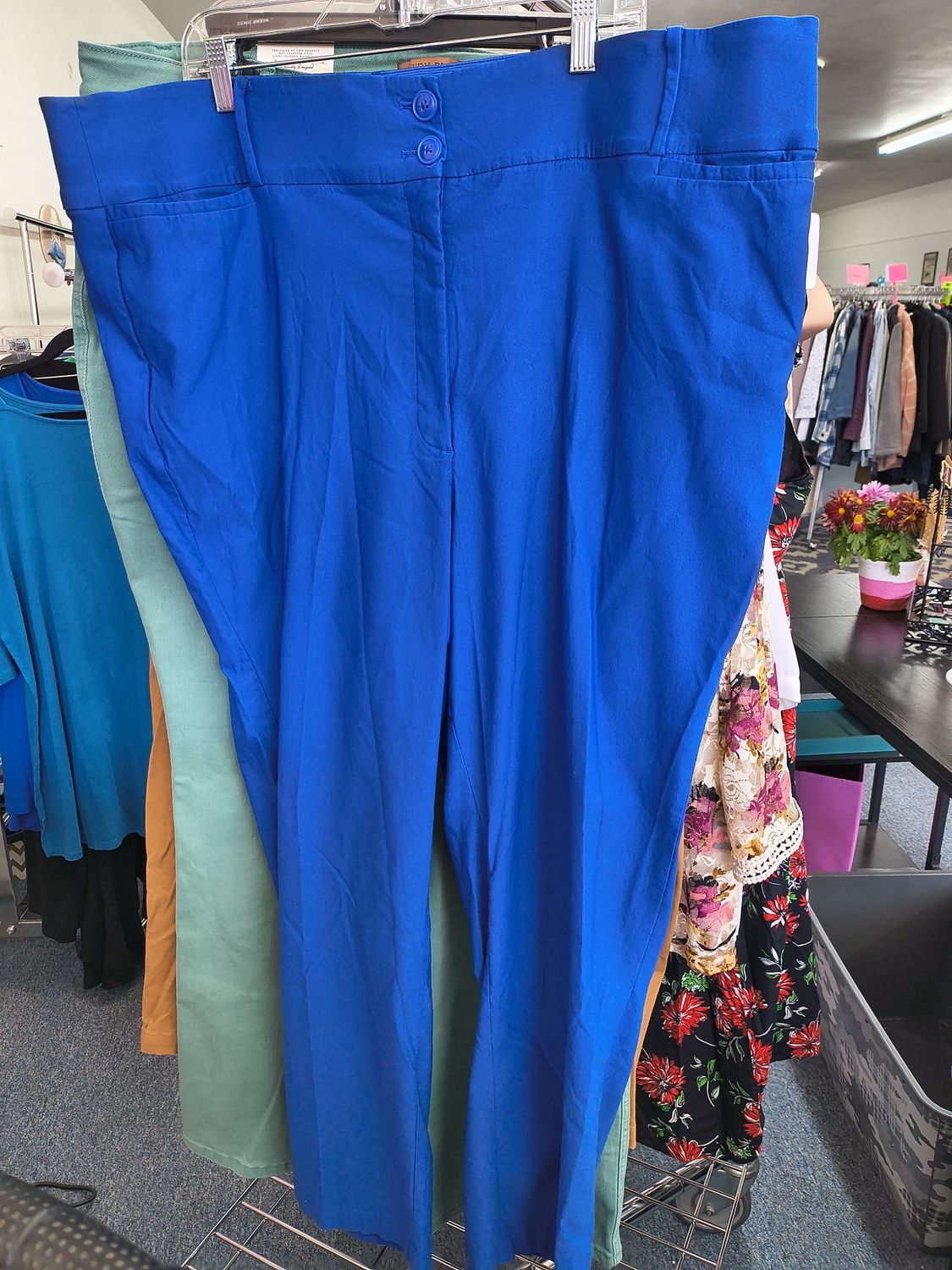 Size 24 Lane Bryant blue dress pants straight leg