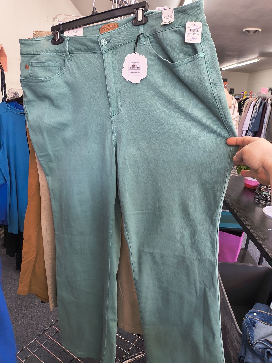 Size 24W NWT Judy Blue sea green stretch straight leg