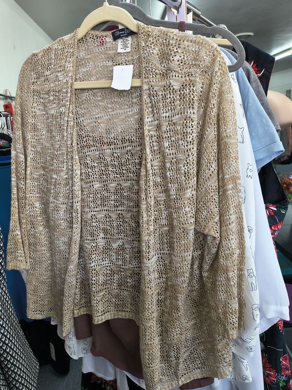 3x Brittany Black NWT brown and white lightweight cardigan