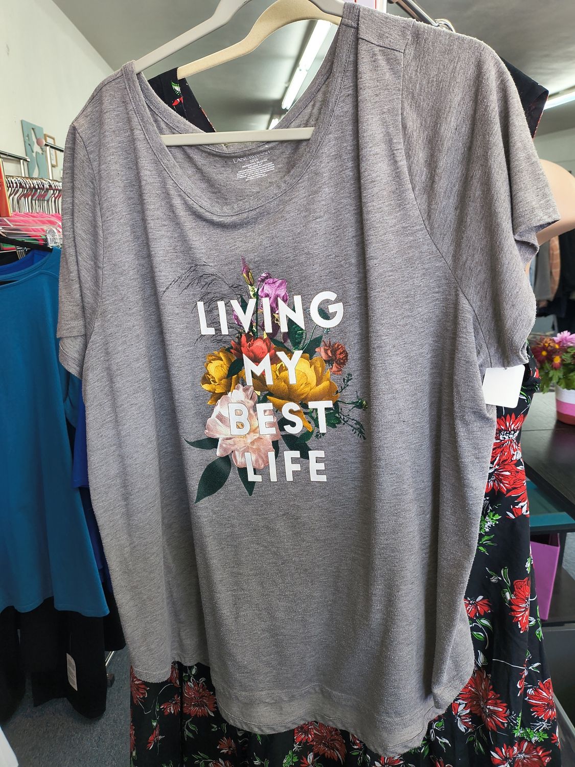 3x Lane Bryant "Living my Best Life" floral graphic tee 22/24