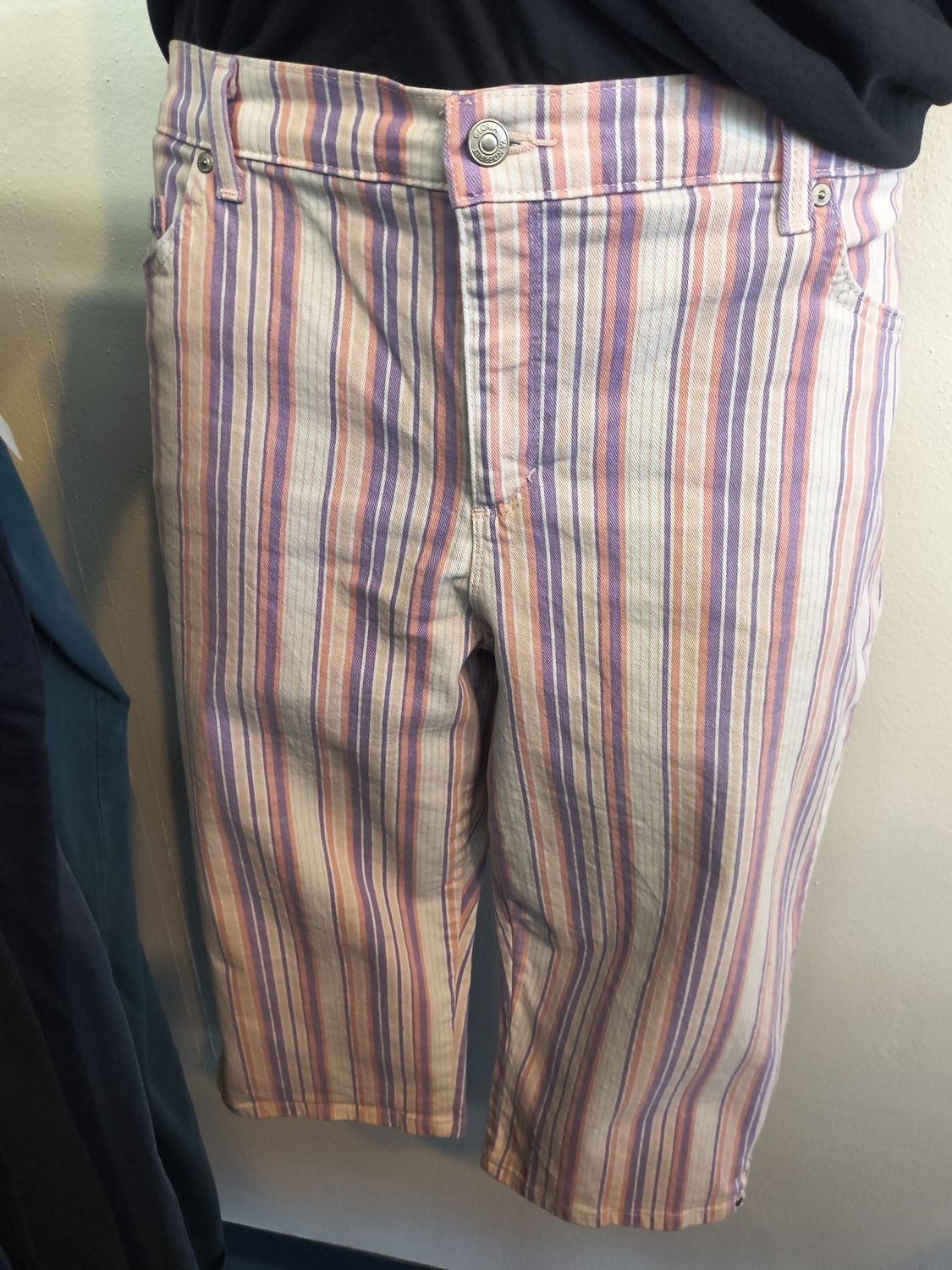 Size 18w Gloria Vanderbilt striped pastel denim jean capris