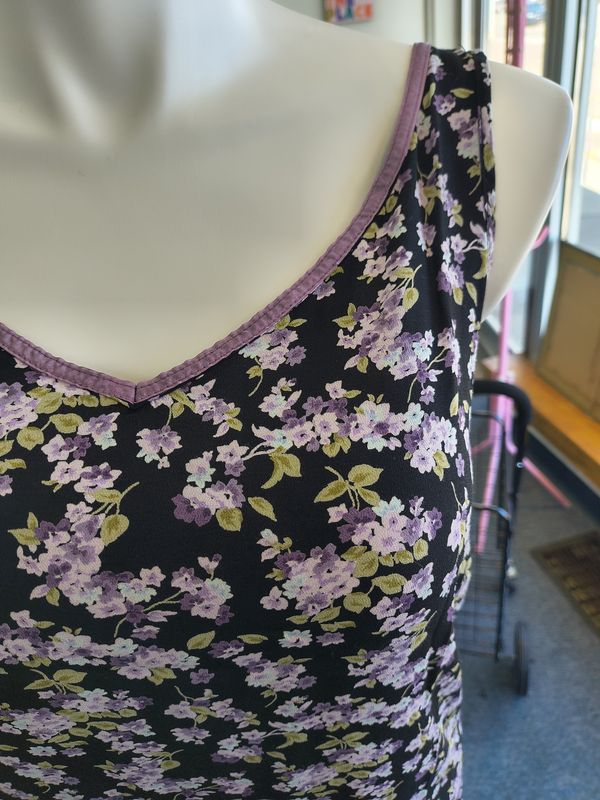 Size XL Gap Factory vintage floral slip dress black and purple