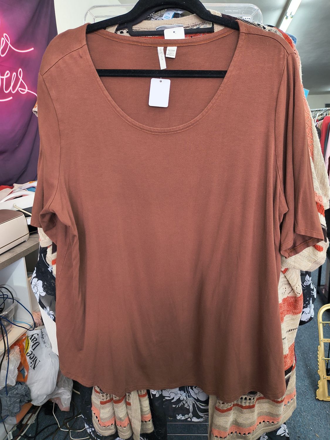 Size 2x Cato brown top knit shirt 18/20