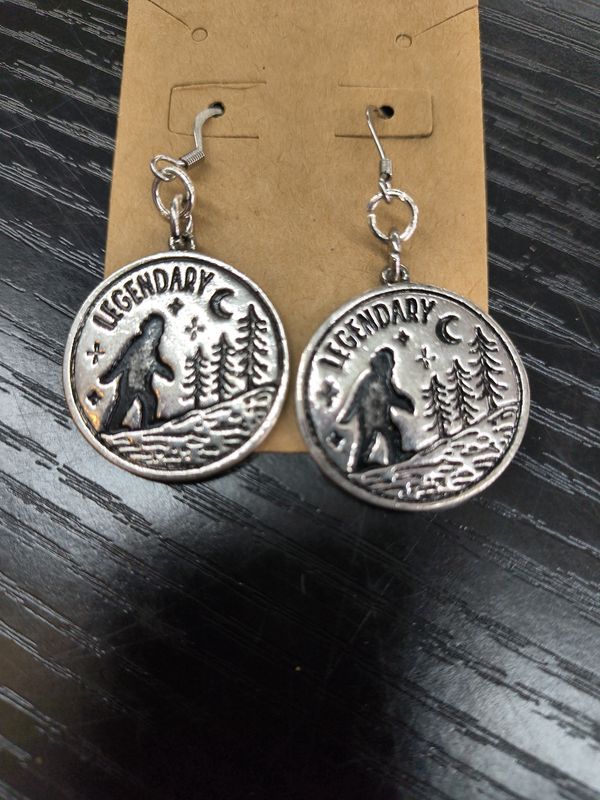 Bigfoot Legendary silver handmade earrings