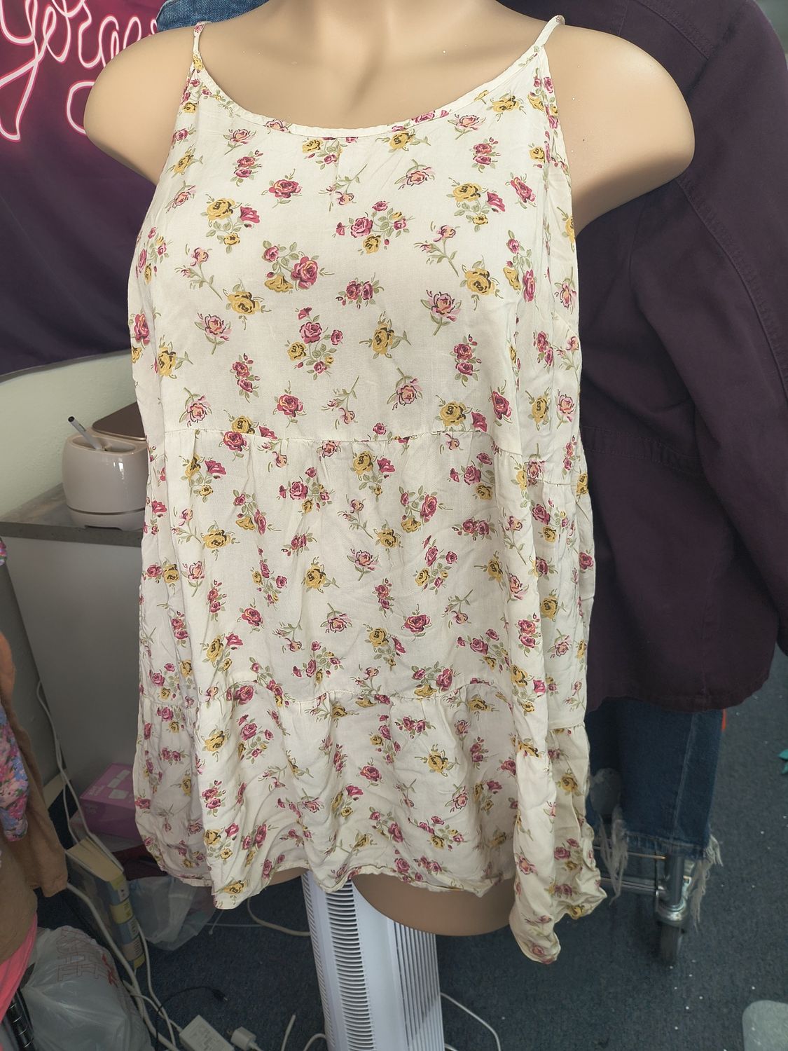 2x Maurices tiered tunic floral tank top lightweight