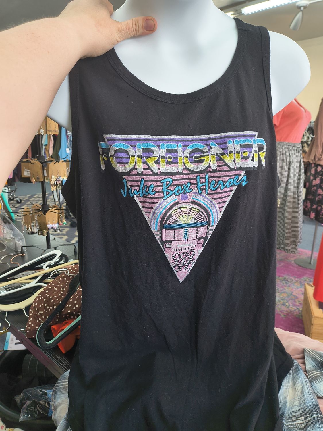 3x Foreigner Goody Two Sleeves graphic tee tank top