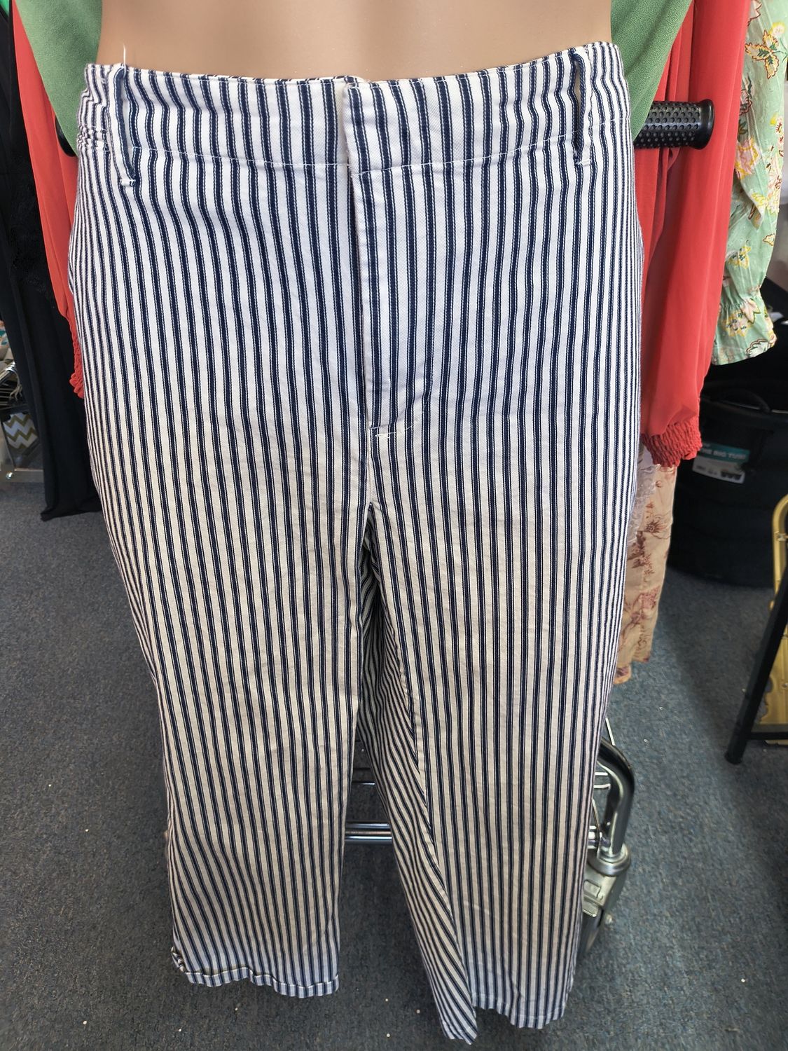 24w Land's End dressy denim crop jeans striped