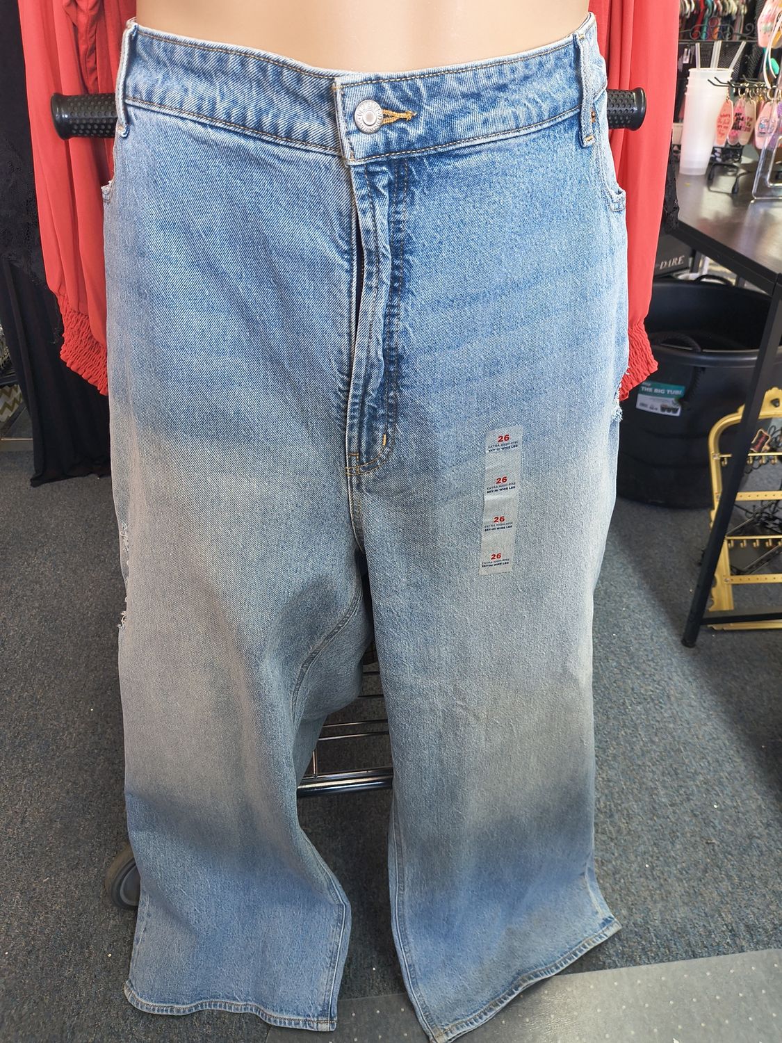 Size 26 Old Navy Sky Hi Wide Leg light wash jeans new denim