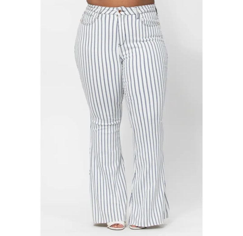 16w Judy Blue New hi waist super flare pin stripe jeans