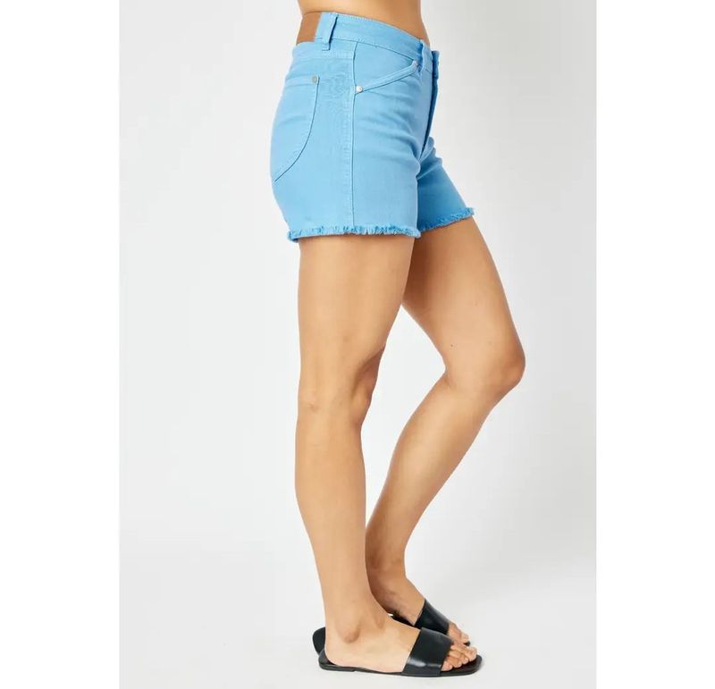 XL 12/14 Judy Blue New frayed hem sky blue denim shorts