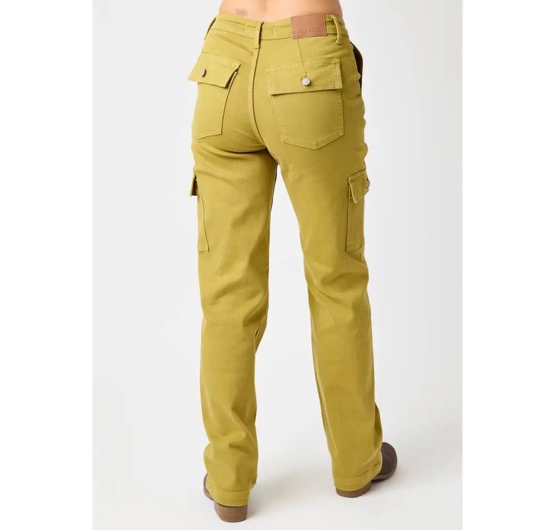 20W Judy Blue New Matcha green cargo straight leg denim jeans