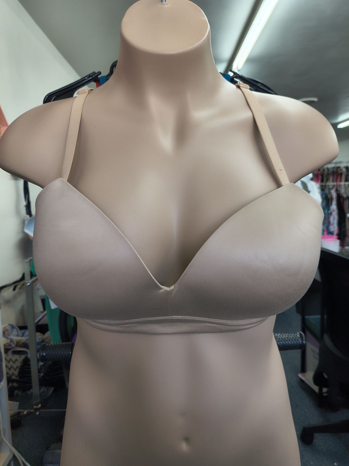 38D nude wireless padded push up bra