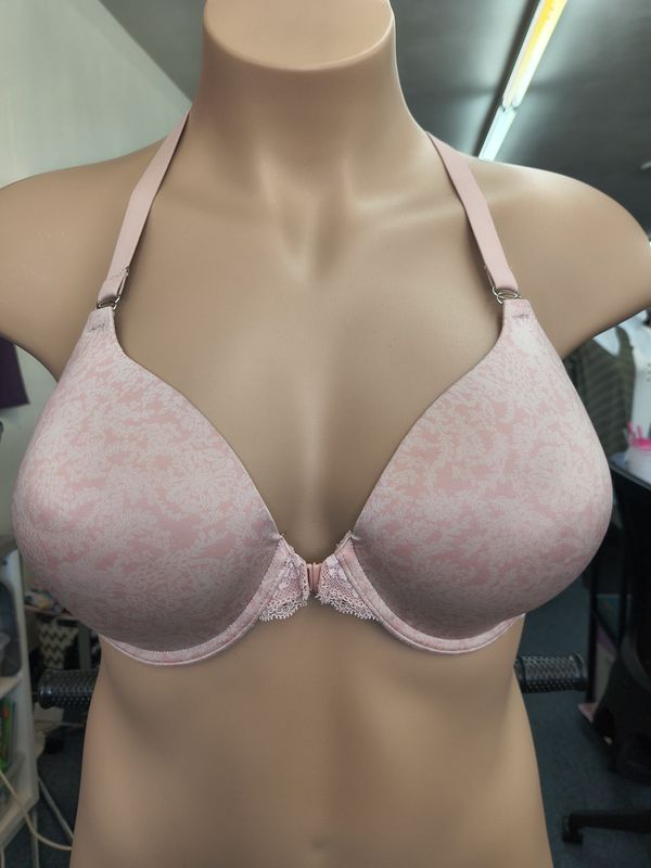 40C Maidenform pink floral front closure bra lace back