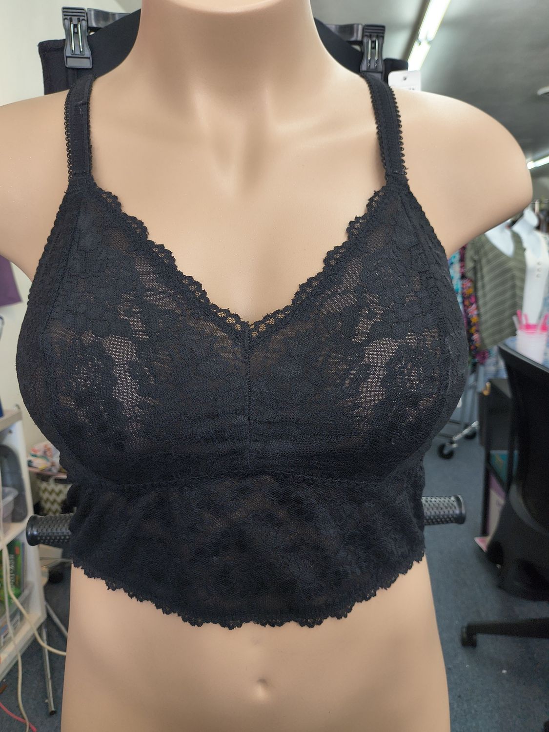 2x Torrid longline black lace bralette