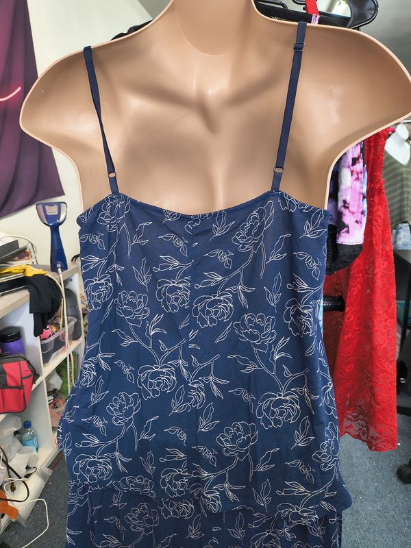 XXL Stars Above navy floral print shorts and tank pjs