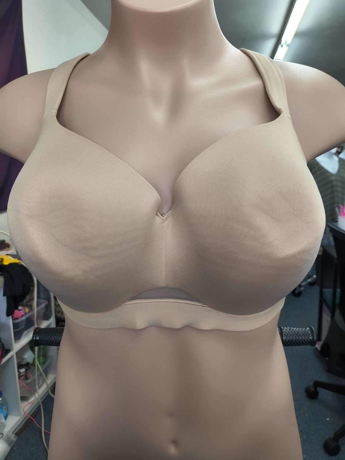 46DD Cacique lightly lined nude balconette underwire bra