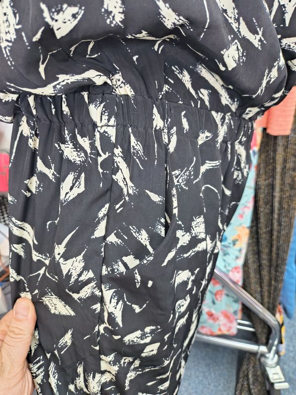 XL One Clothing black and tan tapered leg jumpsuit