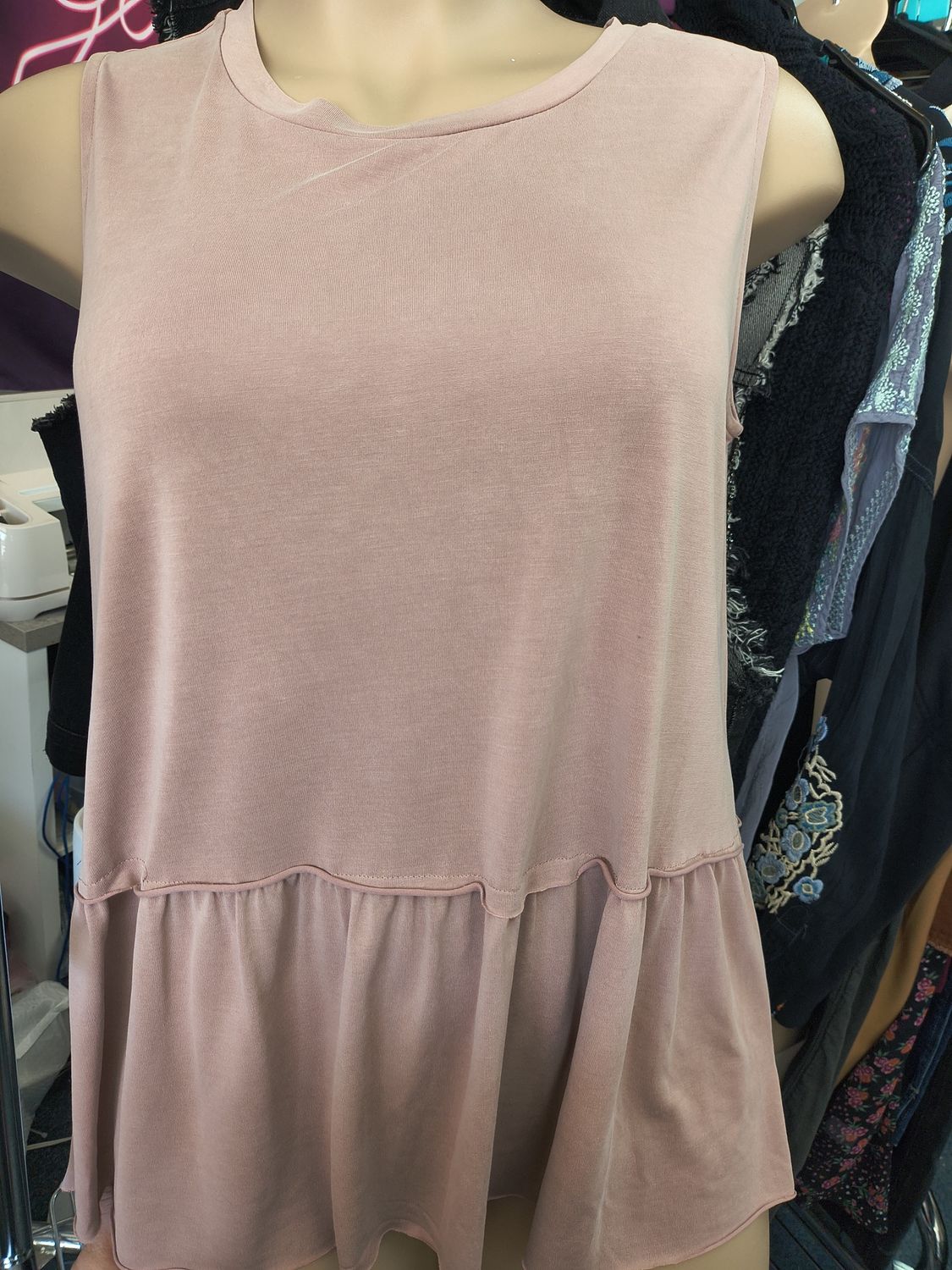 XXL Mote pink babydoll knit top