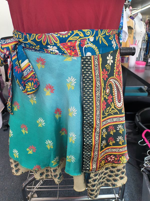 One Size Earthbound multi colored and pattern swim cover skirt