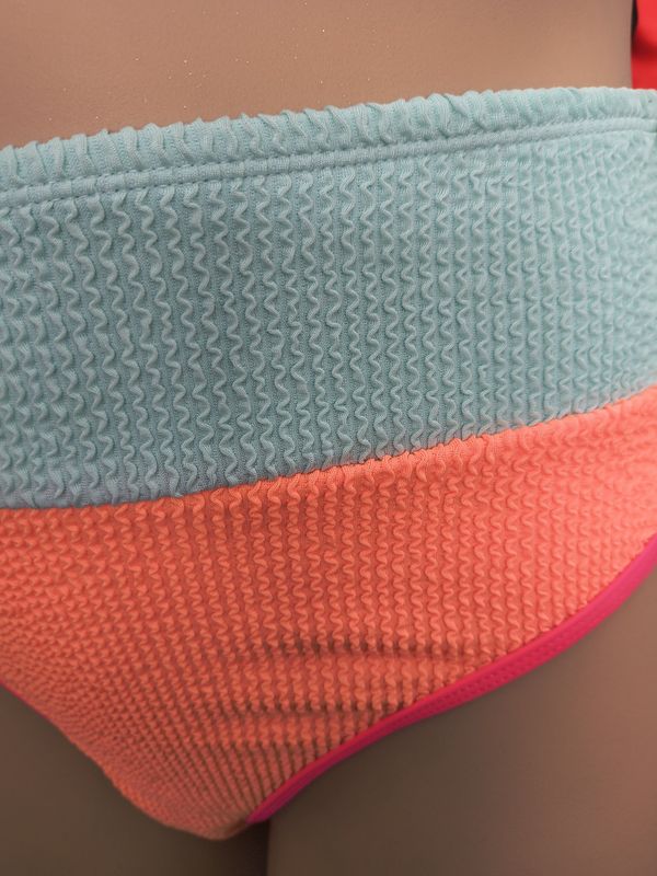 XL high waist high leg textured swim bottom