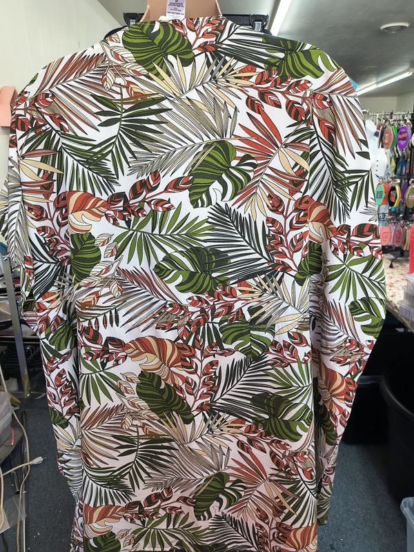 XXL/XXXL tropical print kimono swim coverup