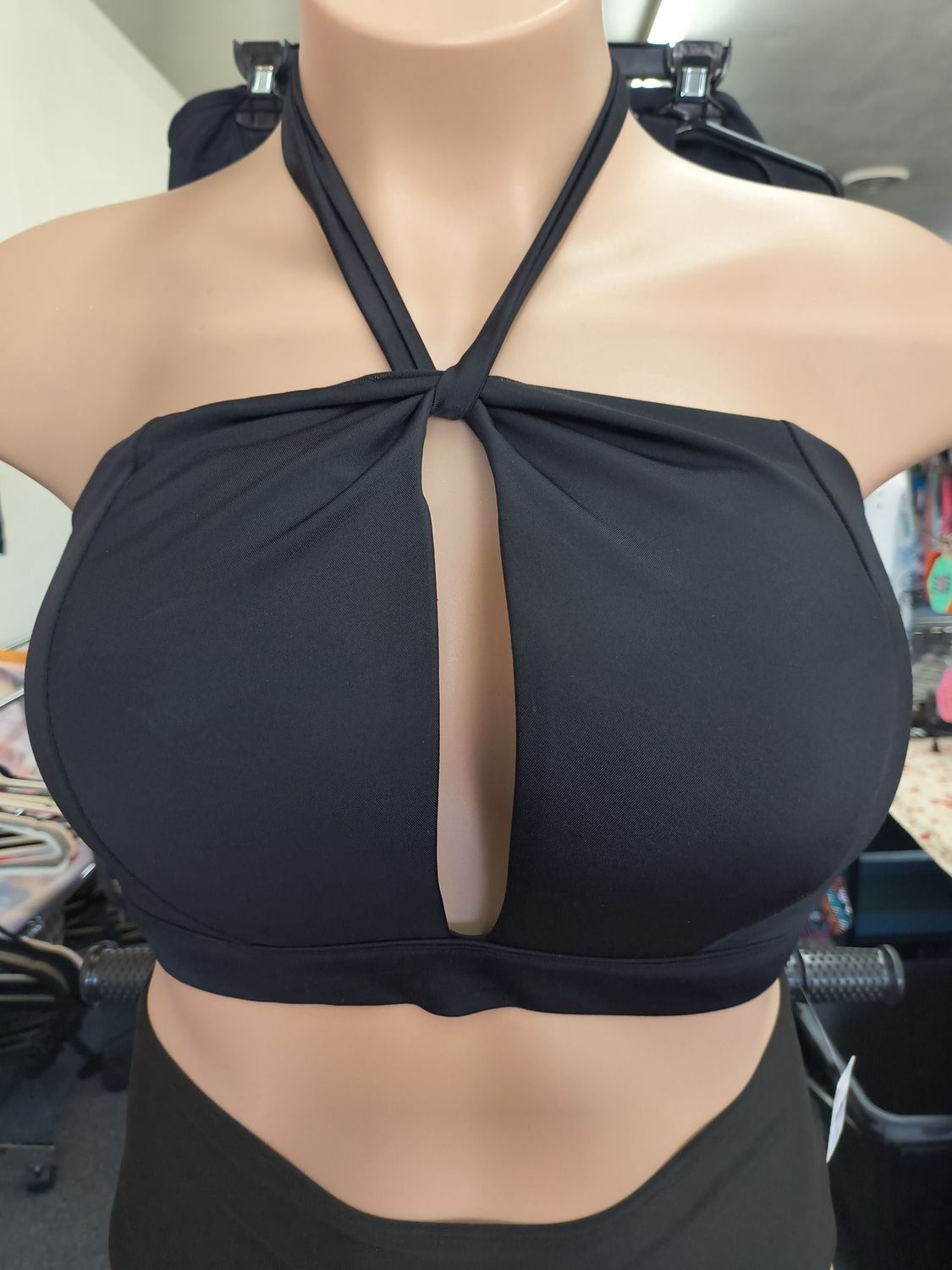 Size 20 2x Swim by Cacique NWT black halter bikini top