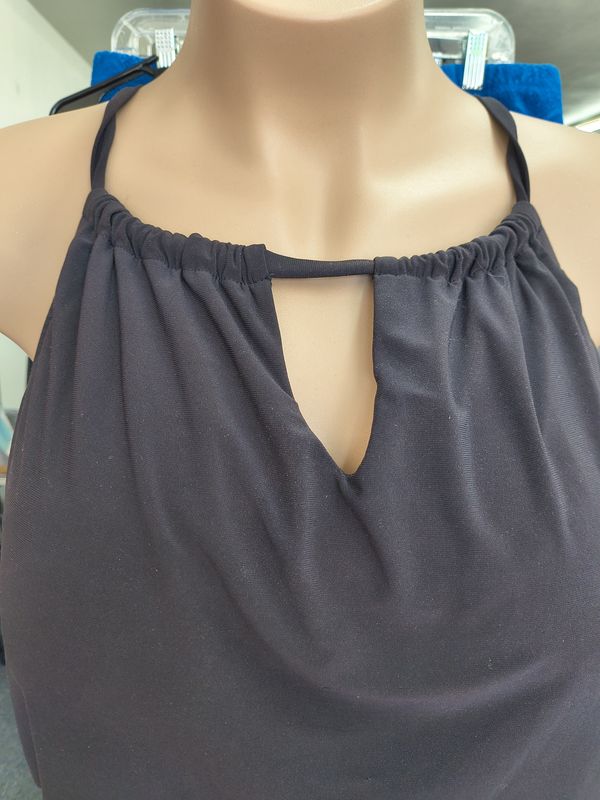 16W Aqua Green black swim suit romper one piece