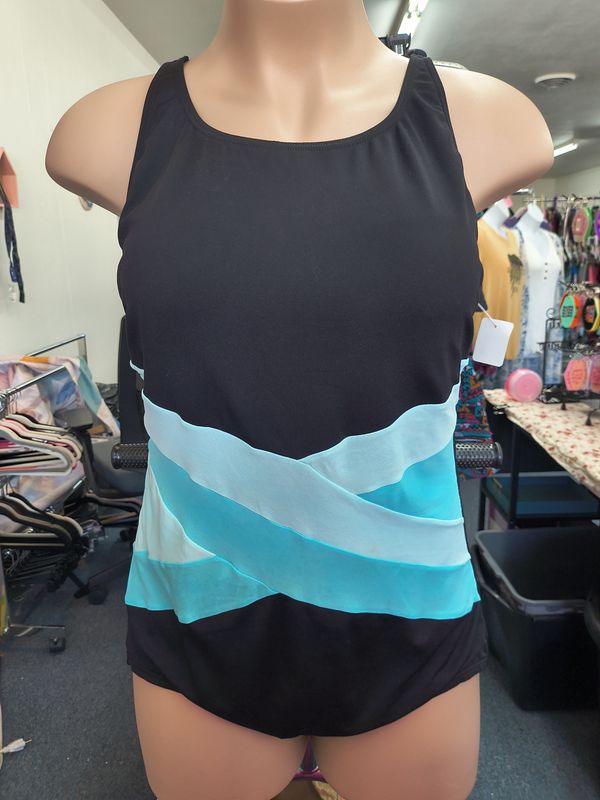 18/2x Gabar black one piece swimsuit with blue front