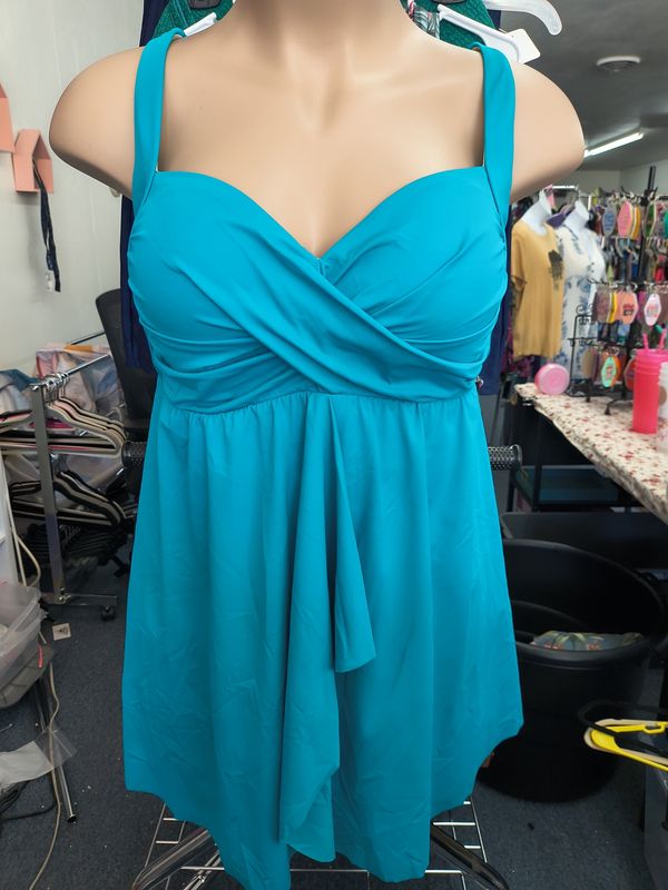 24w/3x Catherines blue one piece swimsuit