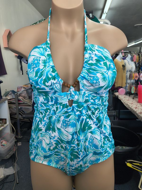 2x Time &amp; Tru NWT floral one piece swimsuit