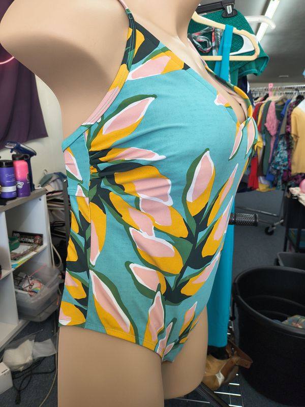 22w/3x Kona Sol floral one piece swimsuit