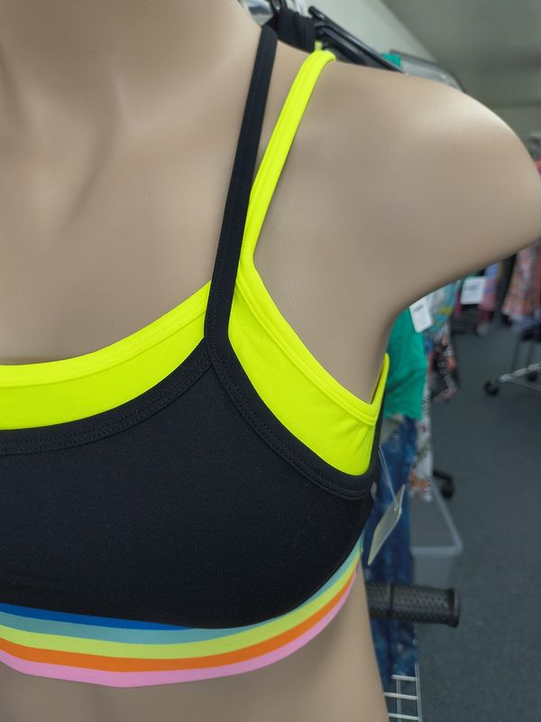 XL Fabletics sports bra bralette rainbow double layer