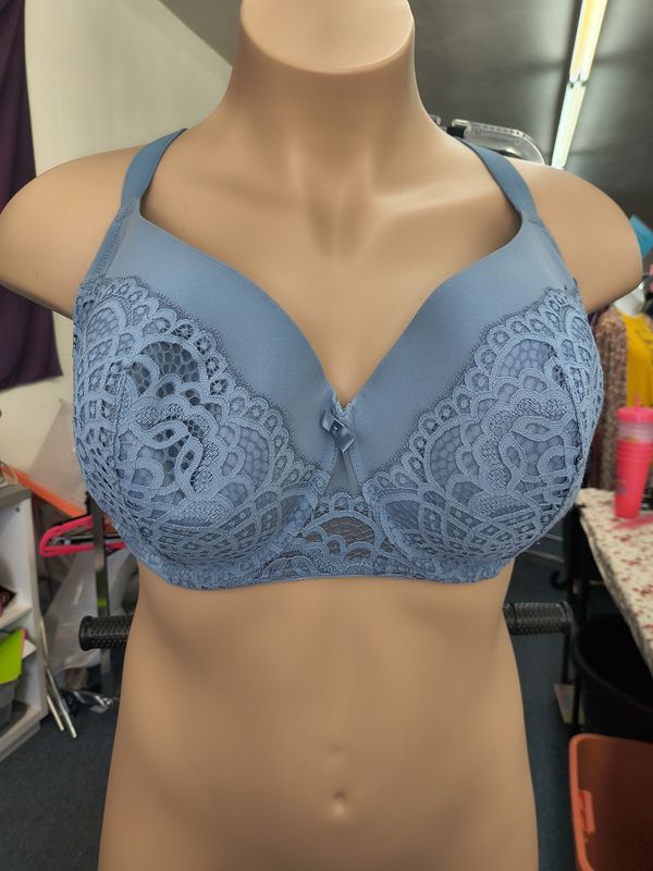 46DDD Auden blue lace balconette lightly lined bra