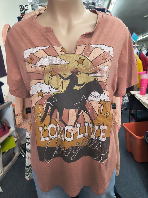 3x Maurices Western cowgirl graphic tee top