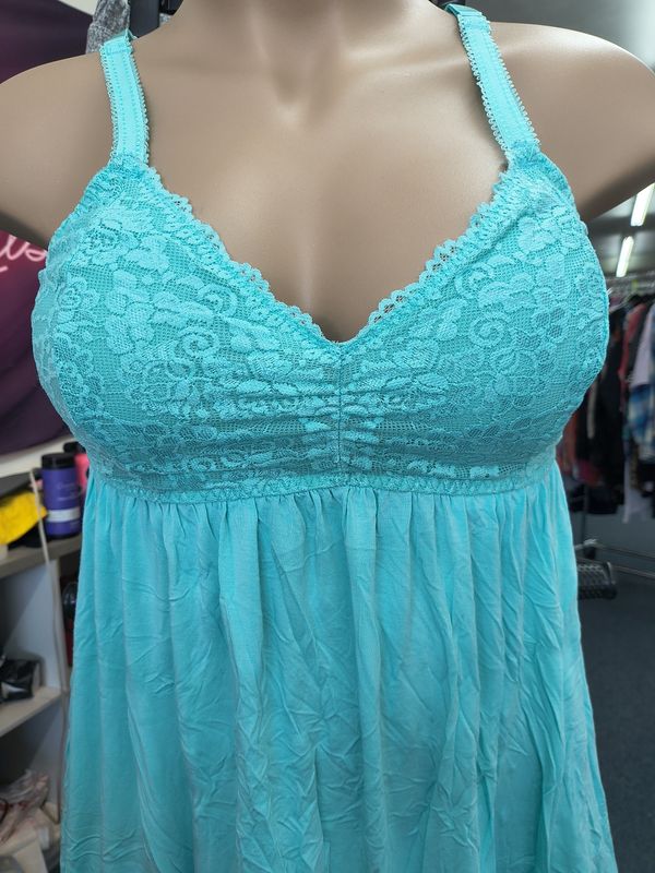 1x Torrid sleep blue chemise with lace lingerie nightgown