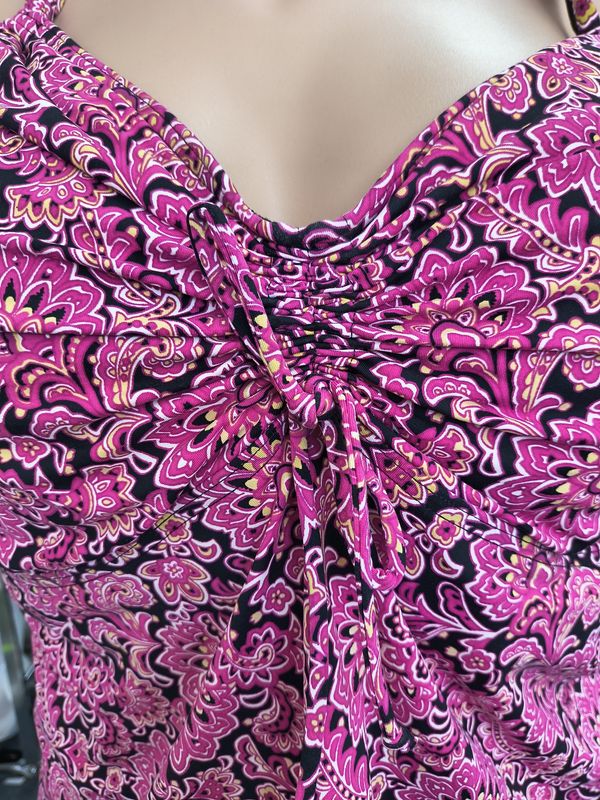 26W/4x petite Land's End paisley swimsuit tankini top