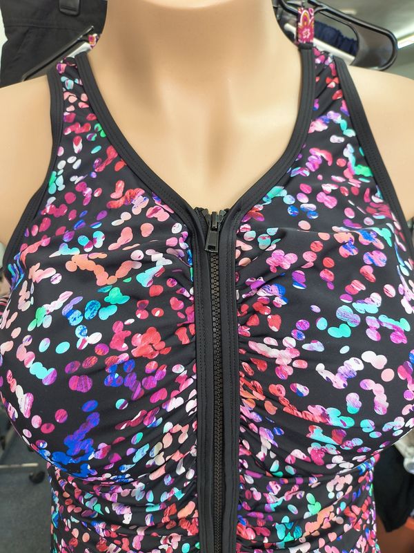 22/3x Swimsuits For All multicolor polka dots one piece