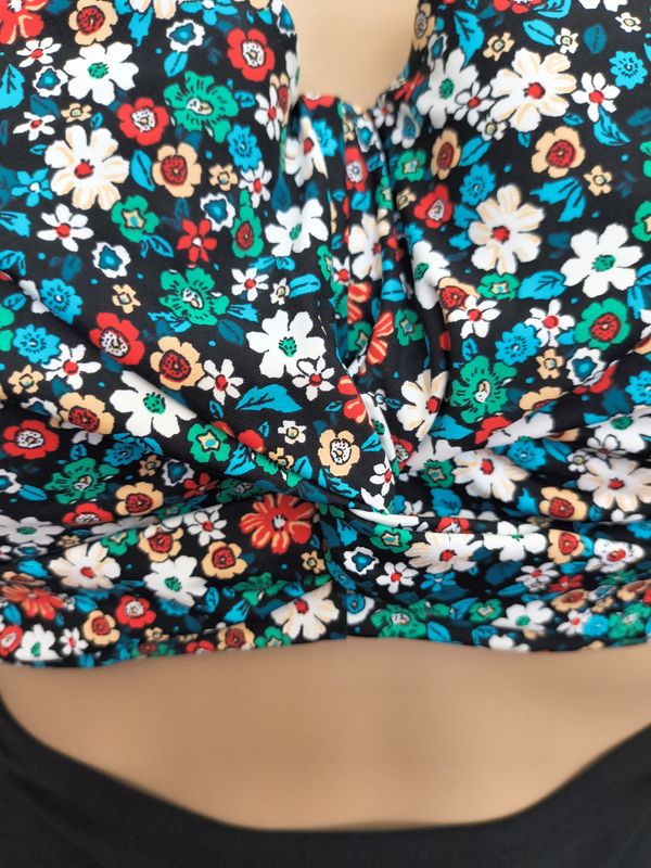 24w 3x Land's End floral underwire swimsuit top