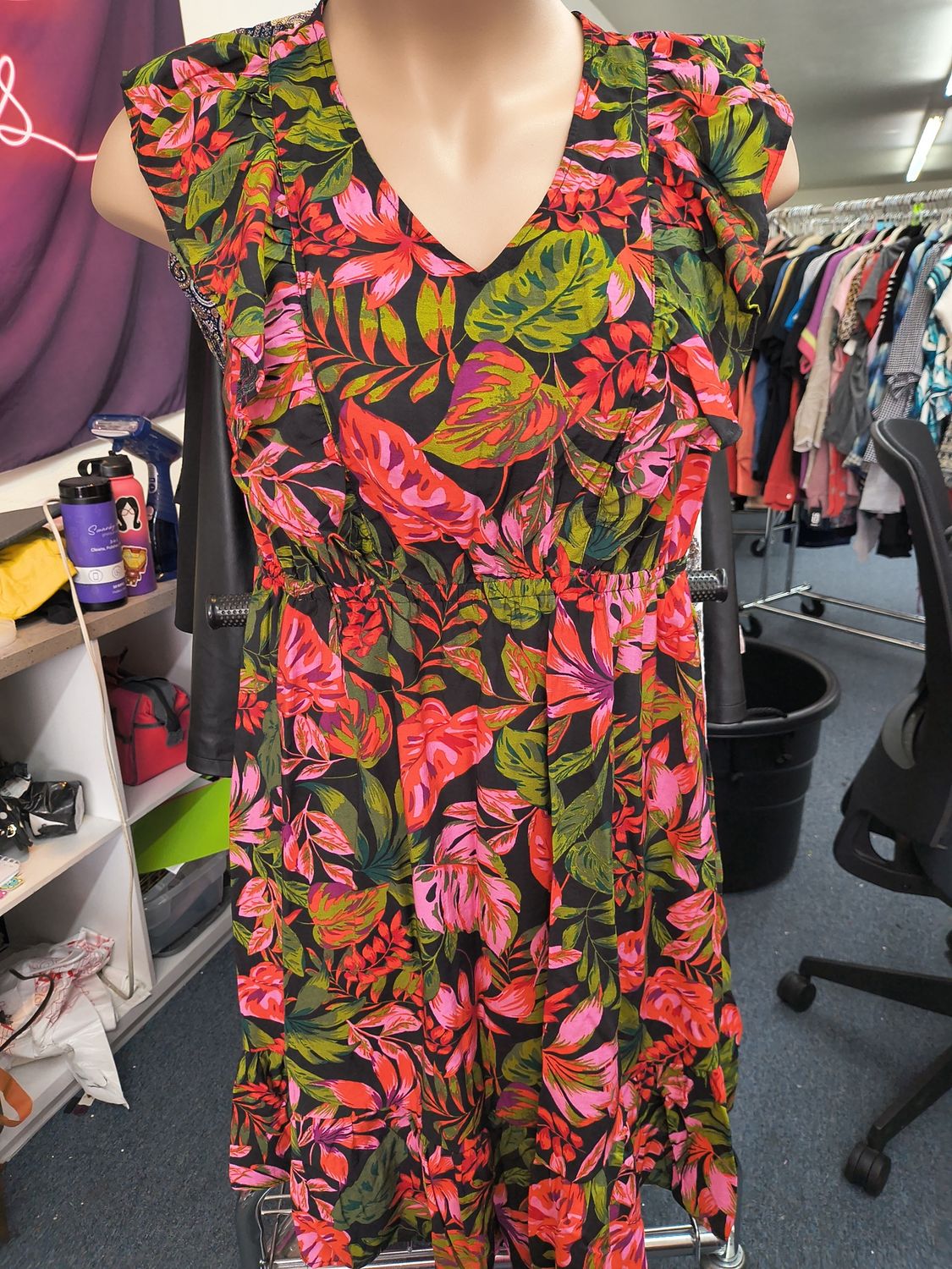 0x Terra &amp; Sky tropical floral babydoll ruffle dress