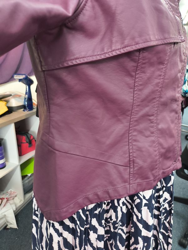 XL Kate &amp; Mallory purple faux leather biker jacket