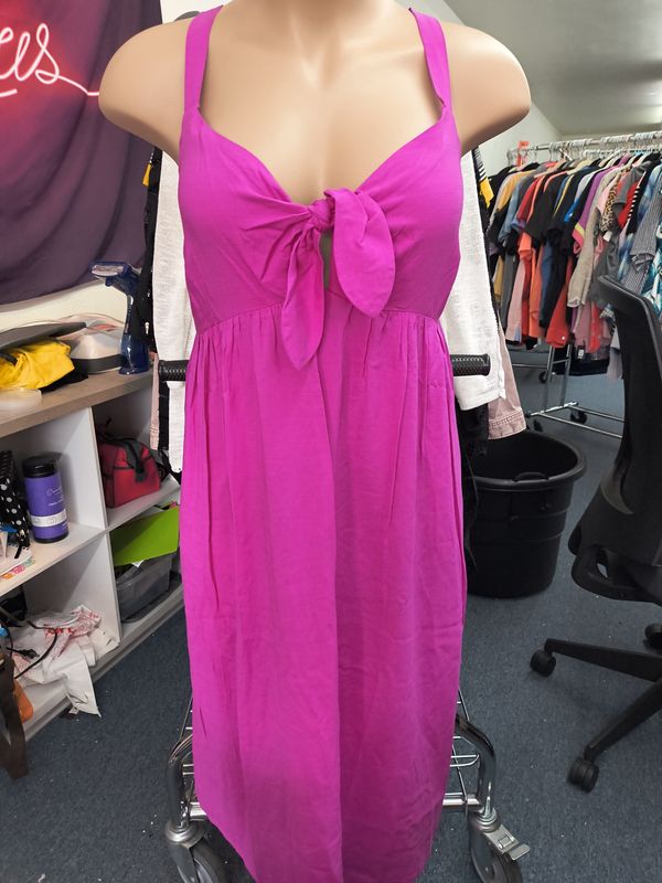 1x Knox Rose purple knot front pinup midi dress