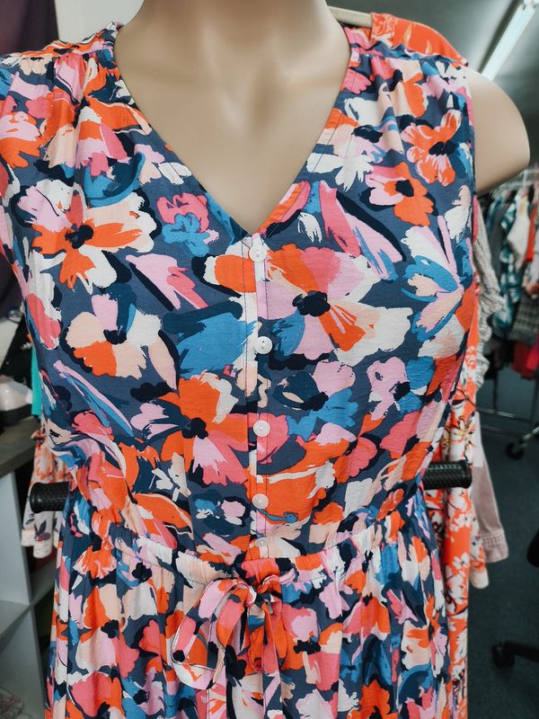 XXL Sonoma floral maxi dress button front